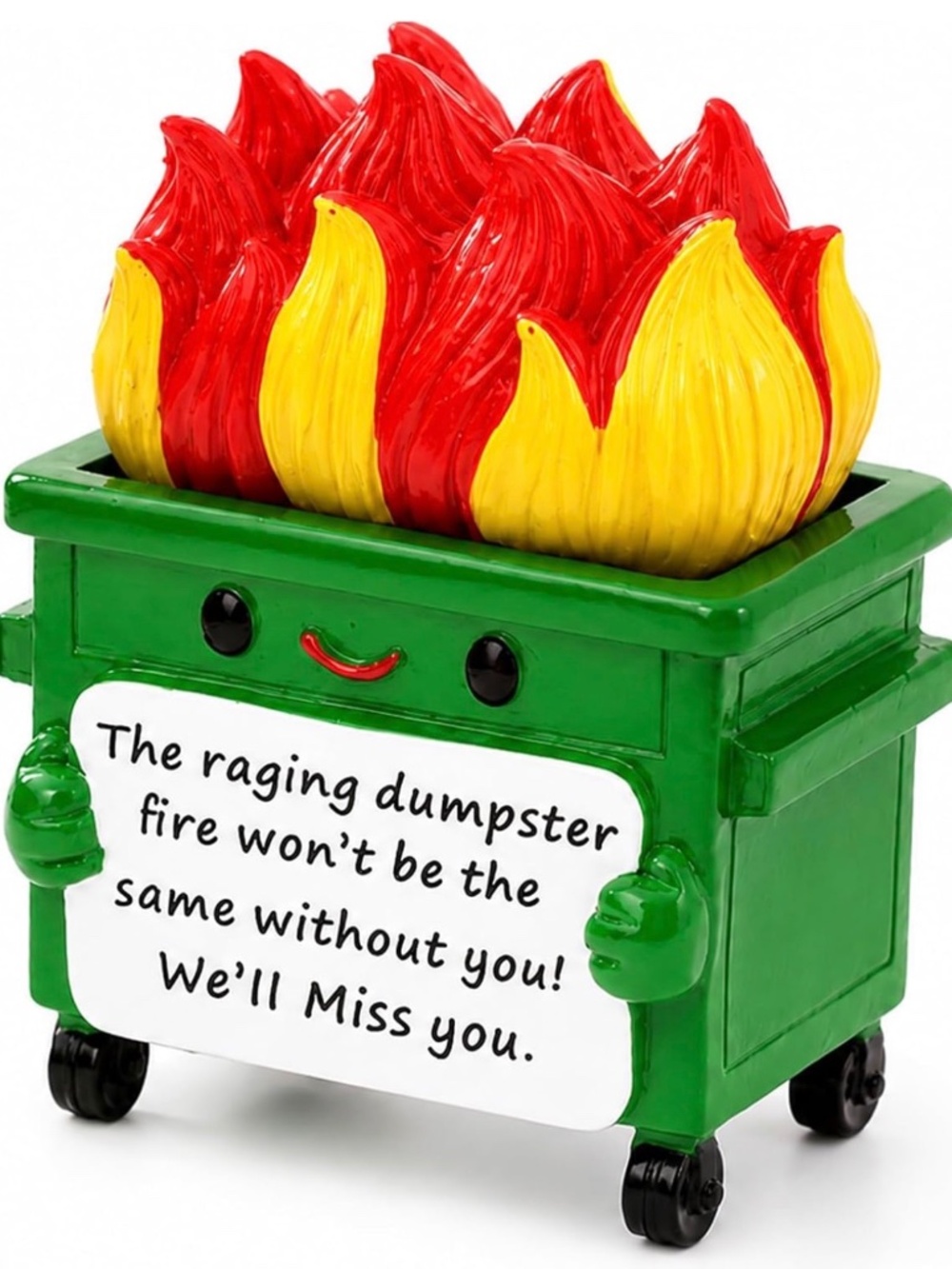NWT Funny Dumpster Fire Farewell Coworker Gift Desk Decor